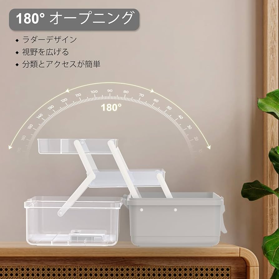 Amazon.co.jp: 画材収納、ハンドル付き13インチ3層プラスチック